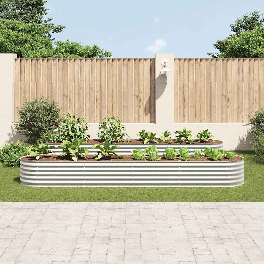 Arriate de acero galvanizado gris 160x80x44 cm