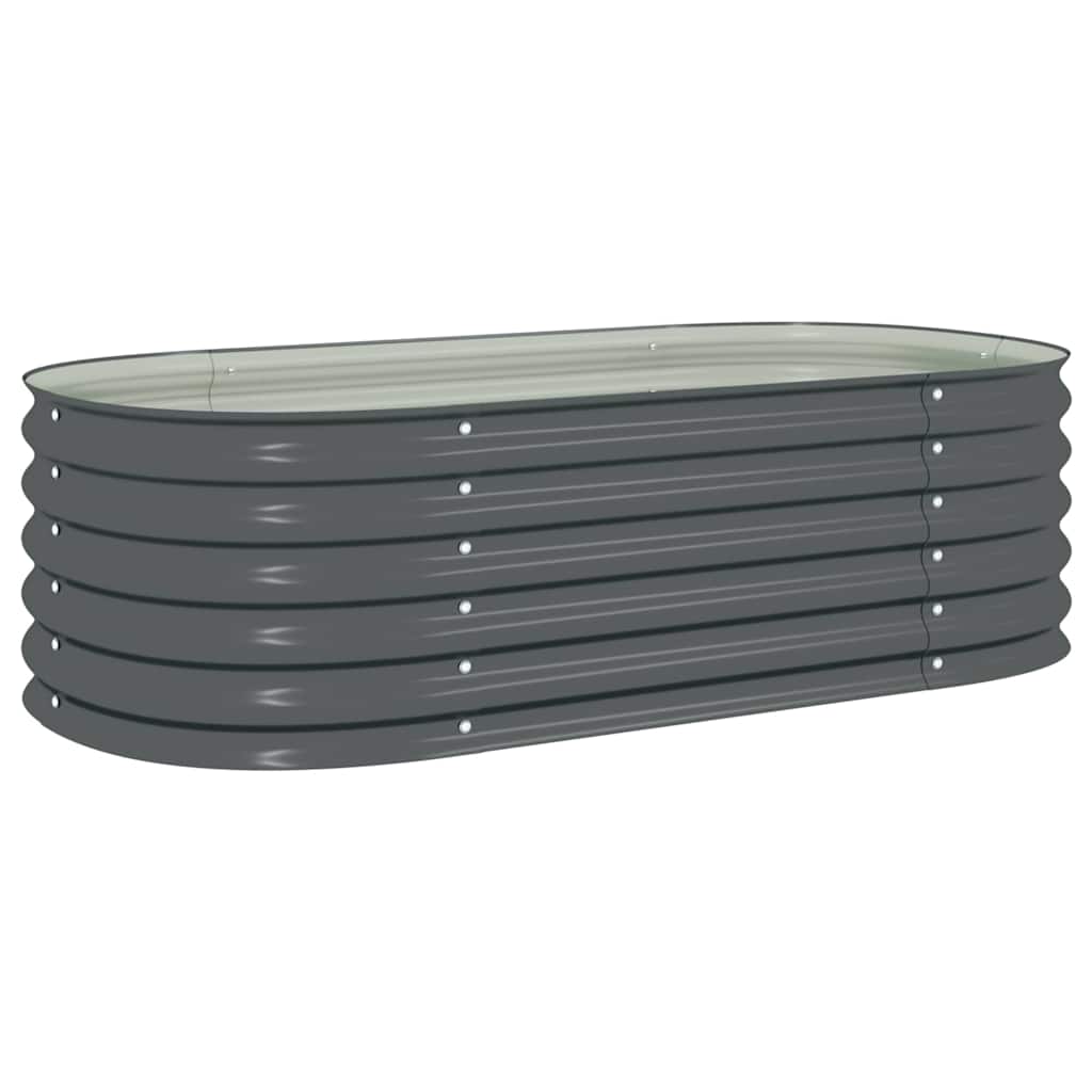 Arriate de acero galvanizado gris 160x80x44 cm