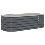 Arriate de acero galvanizado gris 160x80x44 cm
