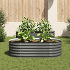 Arriate de acero galvanizado gris 160x80x44 cm
