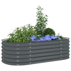 Arriate de acero galvanizado gris 160x80x44 cm