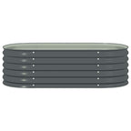 Arriate de acero galvanizado gris 160x80x44 cm