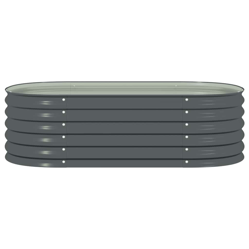 Arriate de acero galvanizado gris 160x80x44 cm
