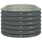 Arriate de acero galvanizado gris 160x80x44 cm