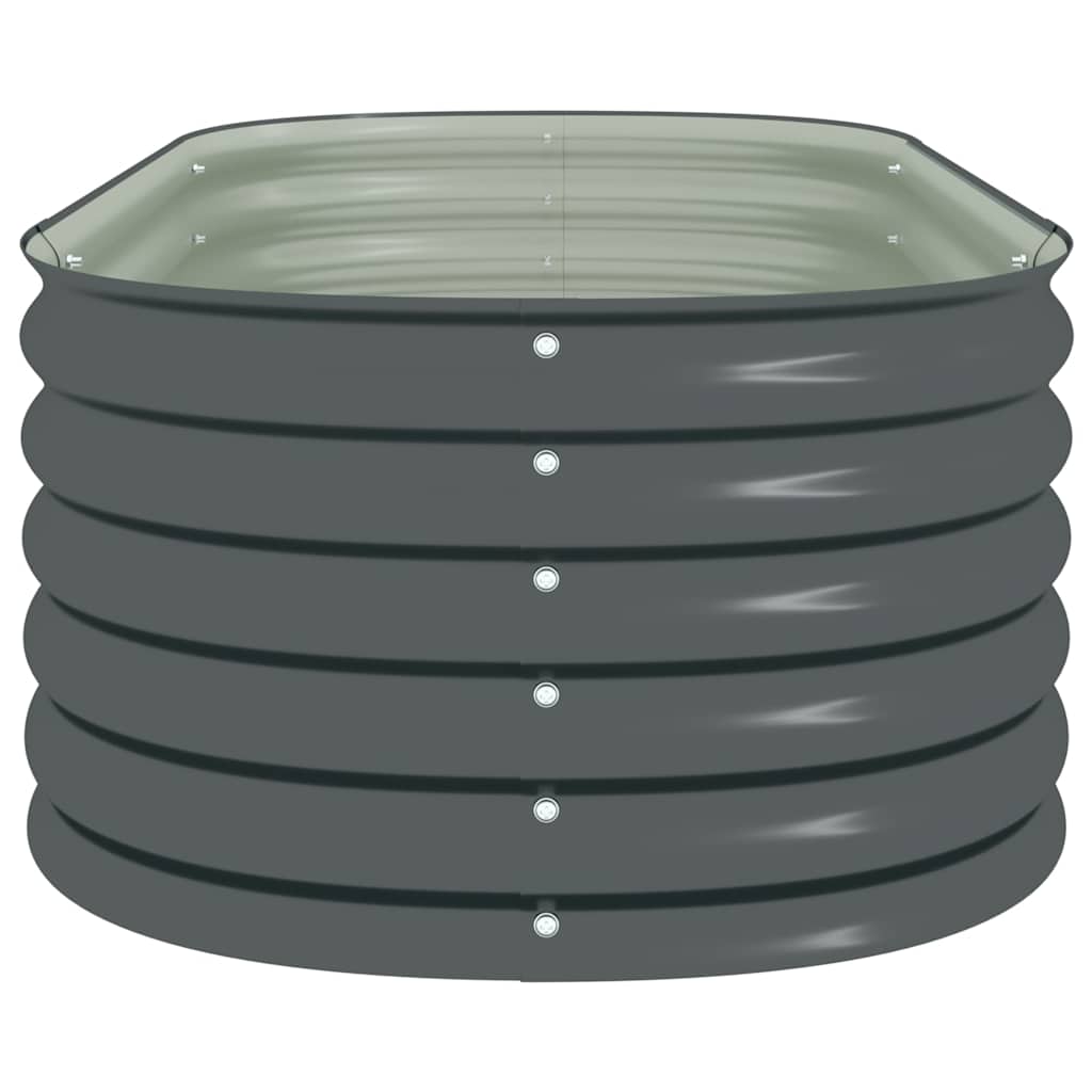 Arriate de acero galvanizado gris 160x80x44 cm