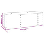 Arriate de acero galvanizado gris 160x80x44 cm