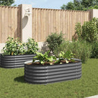 Arriate de acero galvanizado gris 160x80x44 cm