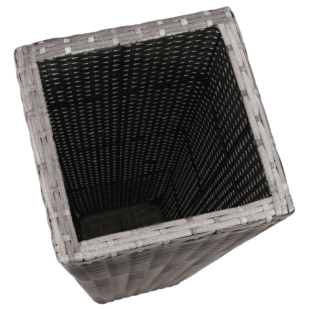 Conjunto de arriates 3 piezas ratán sintético gris