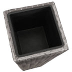 Conjunto de arriates 3 piezas ratán sintético gris
