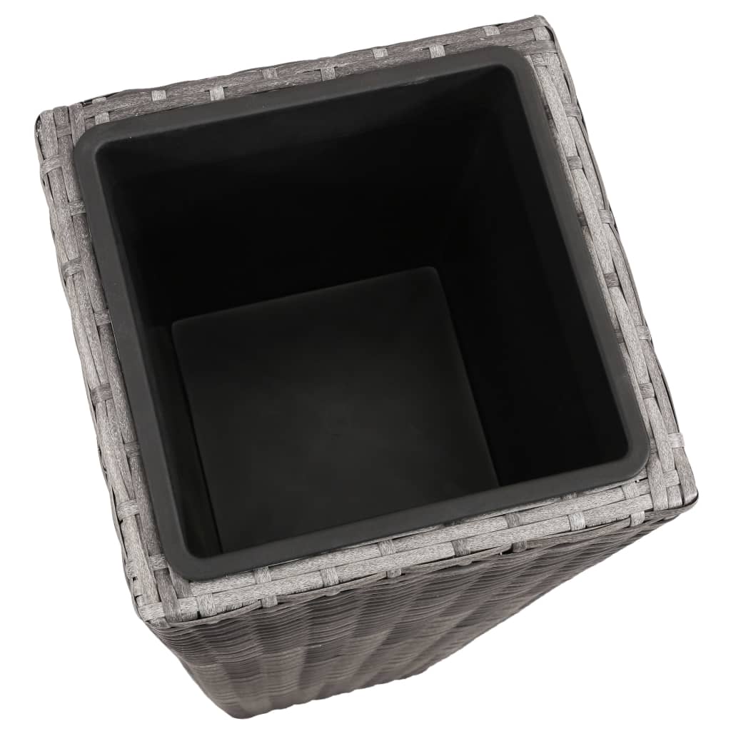 Conjunto de arriates 3 piezas ratán sintético gris