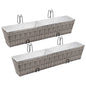 Balcony planter 2-pack synthetic rattan gray 50 cm