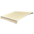 Toldo plegable de operación manual 300 cm amarillo y blanco
