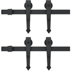 Sliding door rail guides 2 pcs 183 cm black steel