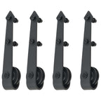 Sliding door rail guides 2 pcs 183 cm black steel