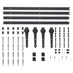 Sliding door rail guides 2 pcs 183 cm black steel