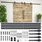 Guías con carril para puerta corredera 2 uds 183 cm acero negro