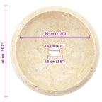 Lavabo de mármol crema 40x12 cm