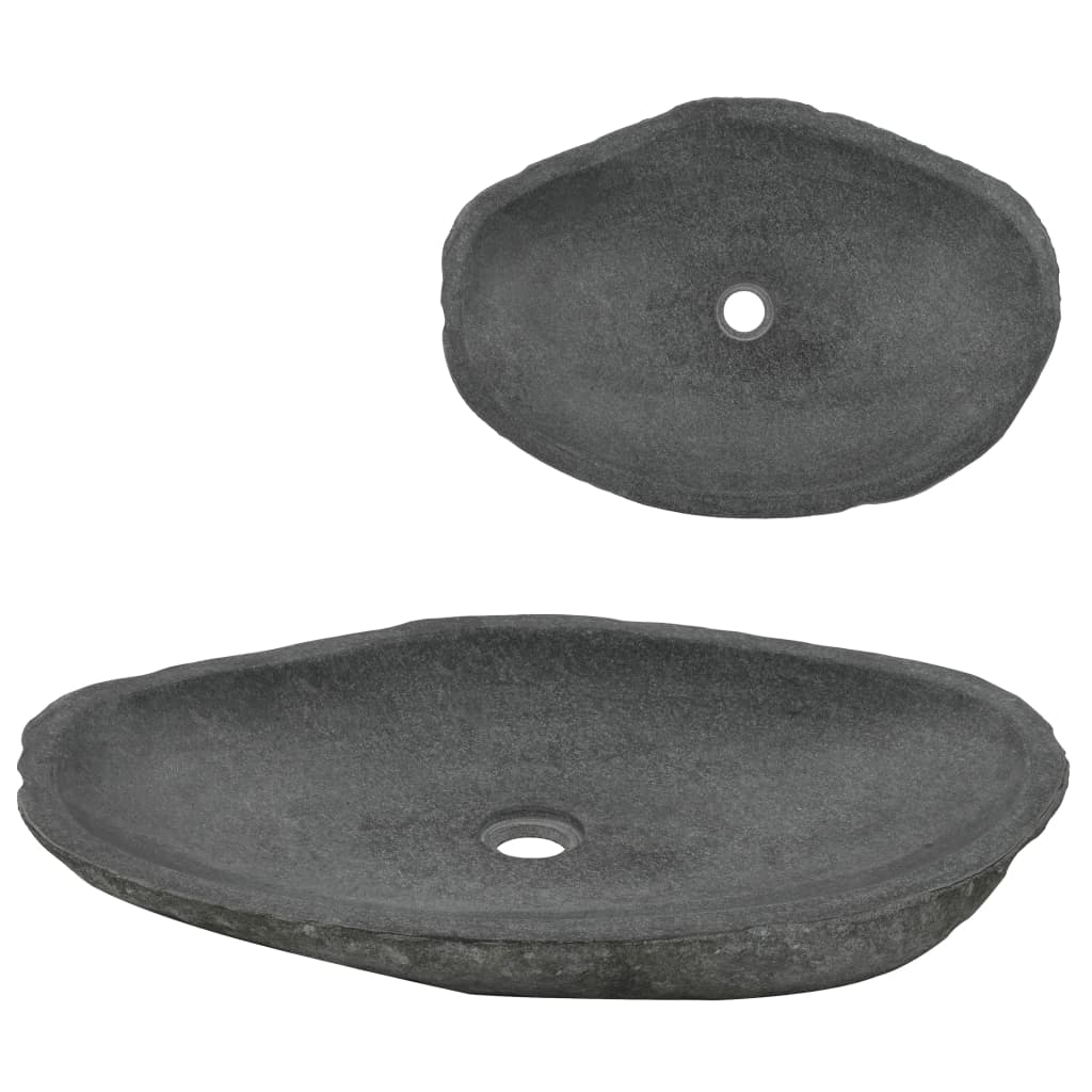 Lavabo de piedra de río ovalado 60-70 cm