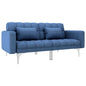 Blue fabric sofa bed