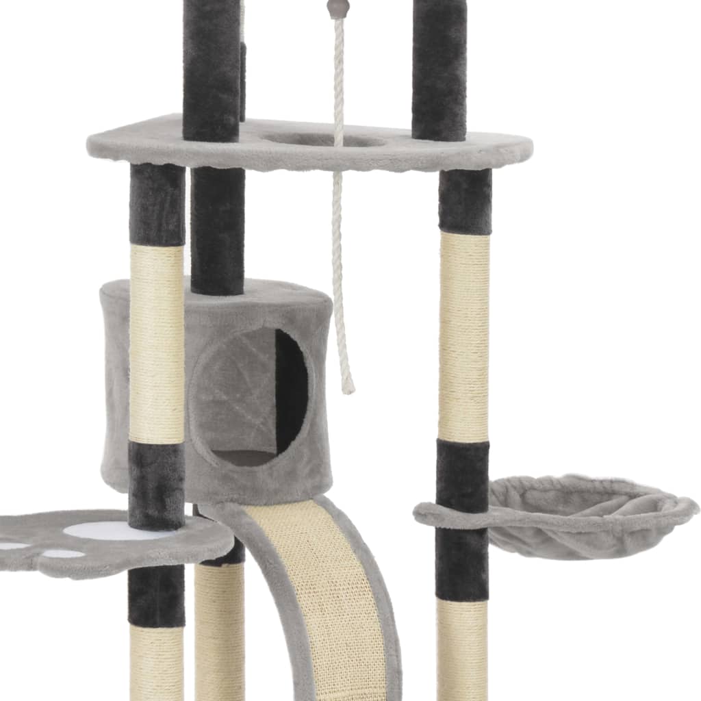 Árbol para gatos con postes rascadores de sisal gris 145 cm