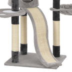 Árbol para gatos con postes rascadores de sisal gris 145 cm