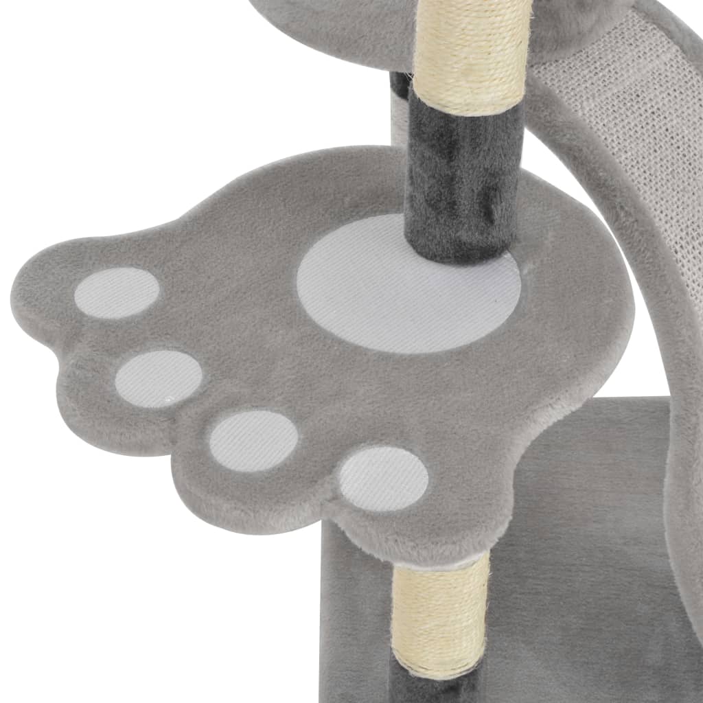 Árbol para gatos con postes rascadores de sisal gris 145 cm