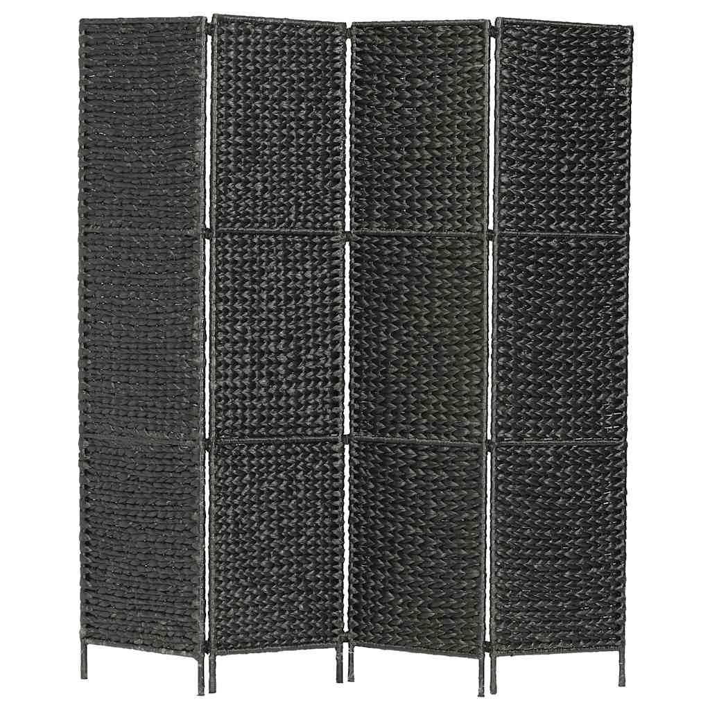 Biombo divisor 4 paneles jacinto de agua negro 154x160 cm