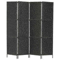 Biombo divisor 4 paneles jacinto de agua negro 154x160 cm