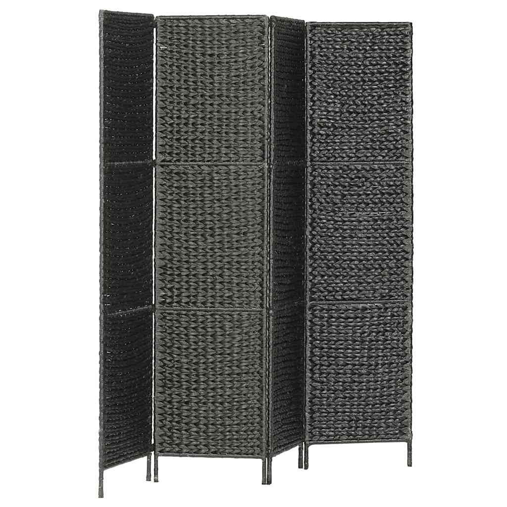 Biombo divisor 4 paneles jacinto de agua negro 154x160 cm