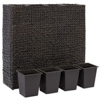 Arriate con 4 macetas jacinto de agua negro