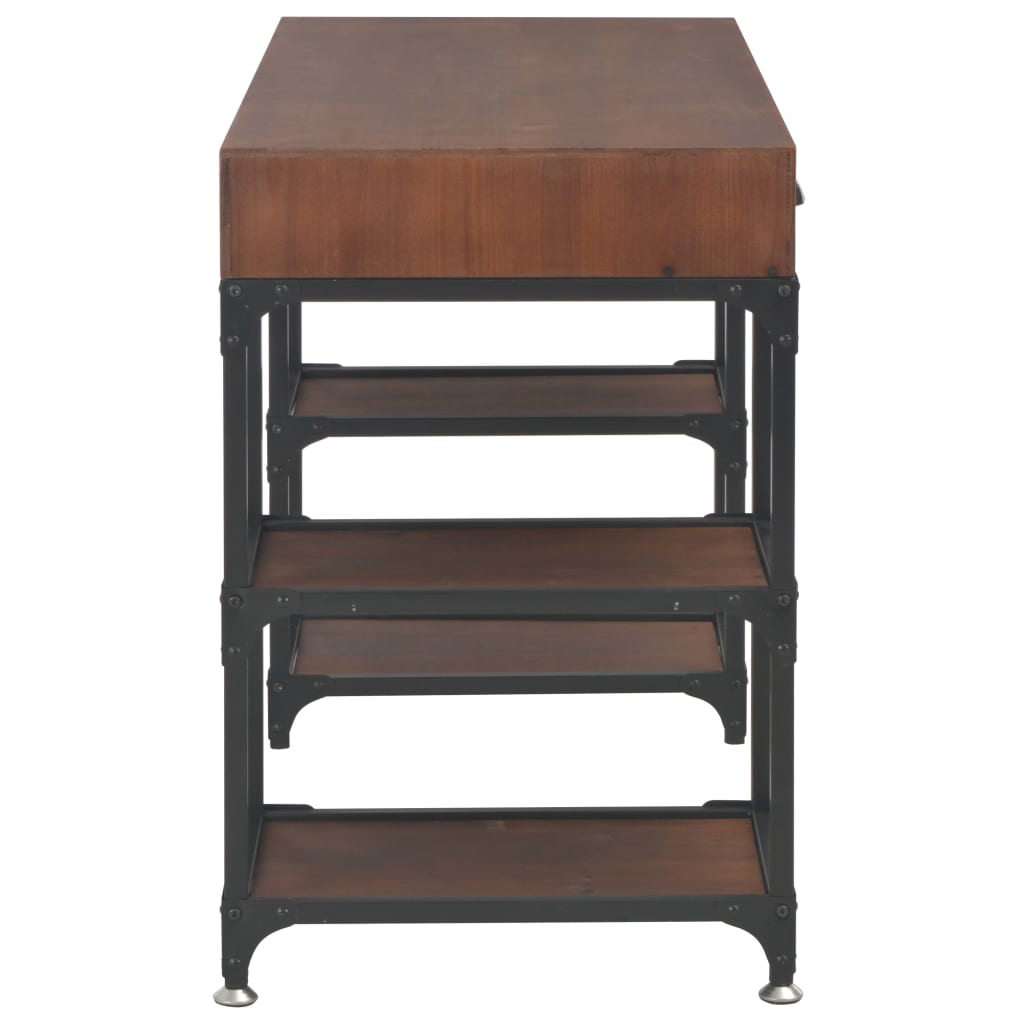 Escritorio con 3 cajones 110x50x78 cm madera maciza abeto