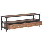 Mueble para TV con 2 cajones madera maciza de pino 120x30x40 cm