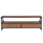 Mueble para TV con 2 cajones madera maciza de pino 120x30x40 cm