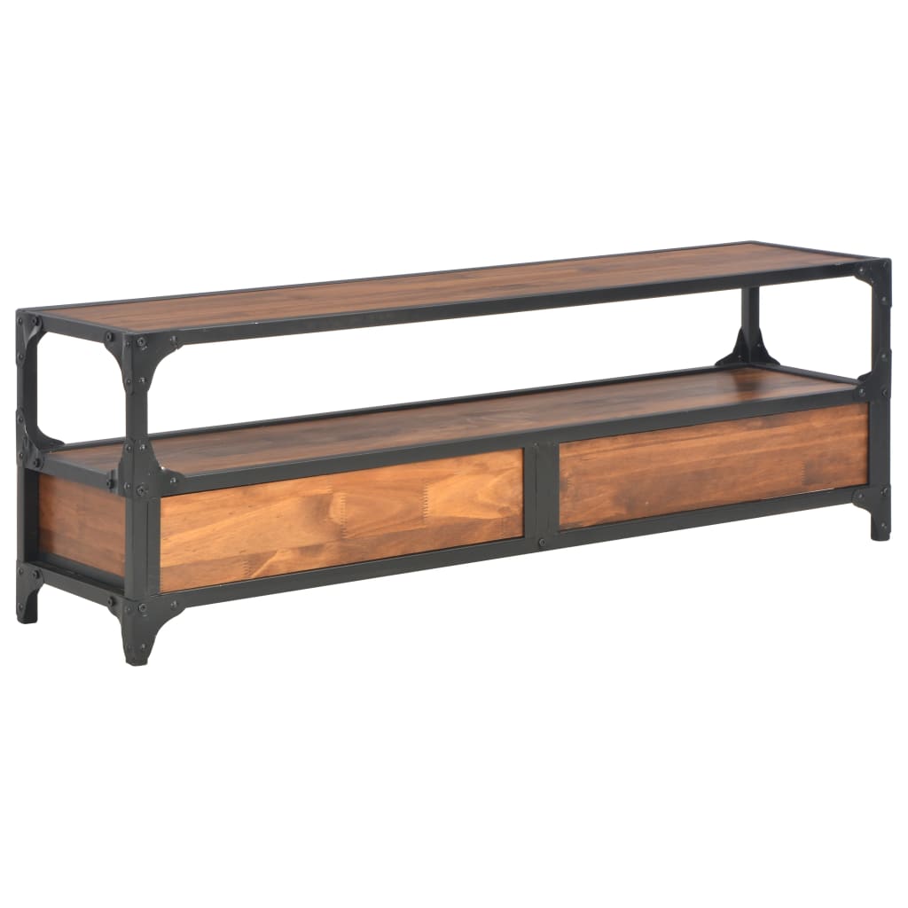Mueble para TV con 2 cajones madera maciza de pino 120x30x40 cm