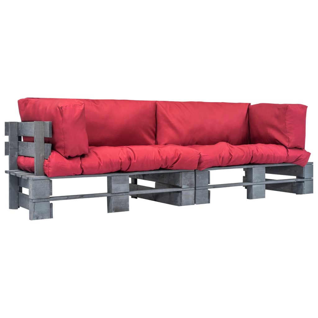 Garden pallet sofas 2 pcs with sand cushions pine wood