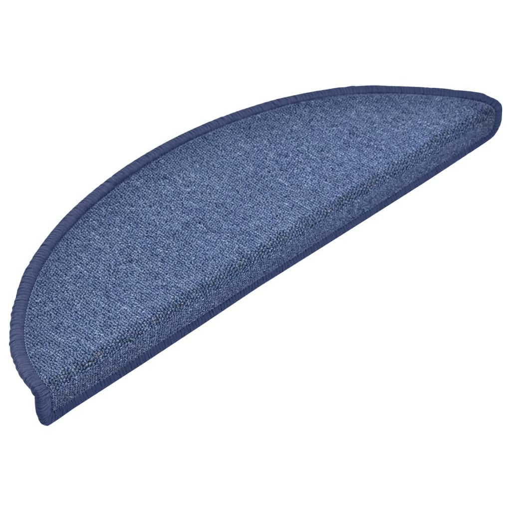 Alfombrillas para escaleras 15 unidades 56x17x3 cm Azul Semicircular
