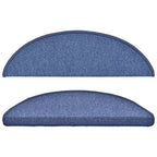 Alfombrillas para escaleras 15 unidades 56x17x3 cm Azul Semicircular