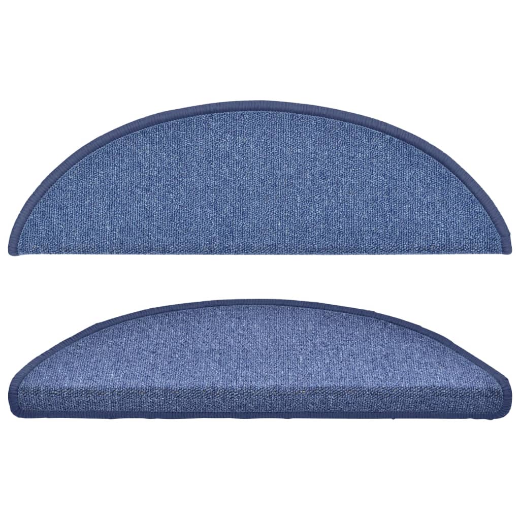 Alfombrillas para escaleras 15 unidades 56x17x3 cm Azul Semicircular