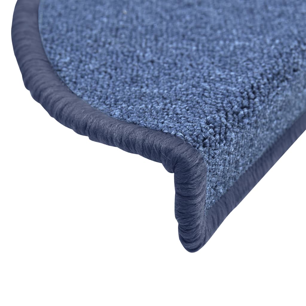 Alfombrillas para escaleras 15 unidades 56x17x3 cm Azul Semicircular