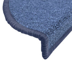 Alfombrillas para escaleras 15 unidades 56x17x3 cm Azul Semicircular