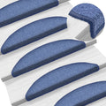 Alfombrillas para escaleras 15 unidades 56x17x3 cm Azul Semicircular