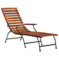 Solid acacia wood garden sun lounger