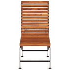 Tumbona ajustable de madera maciza de acacia y patas de acero