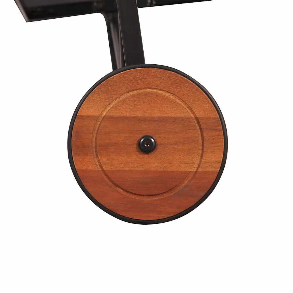 Tumbona ajustable de madera maciza de acacia y patas de acero