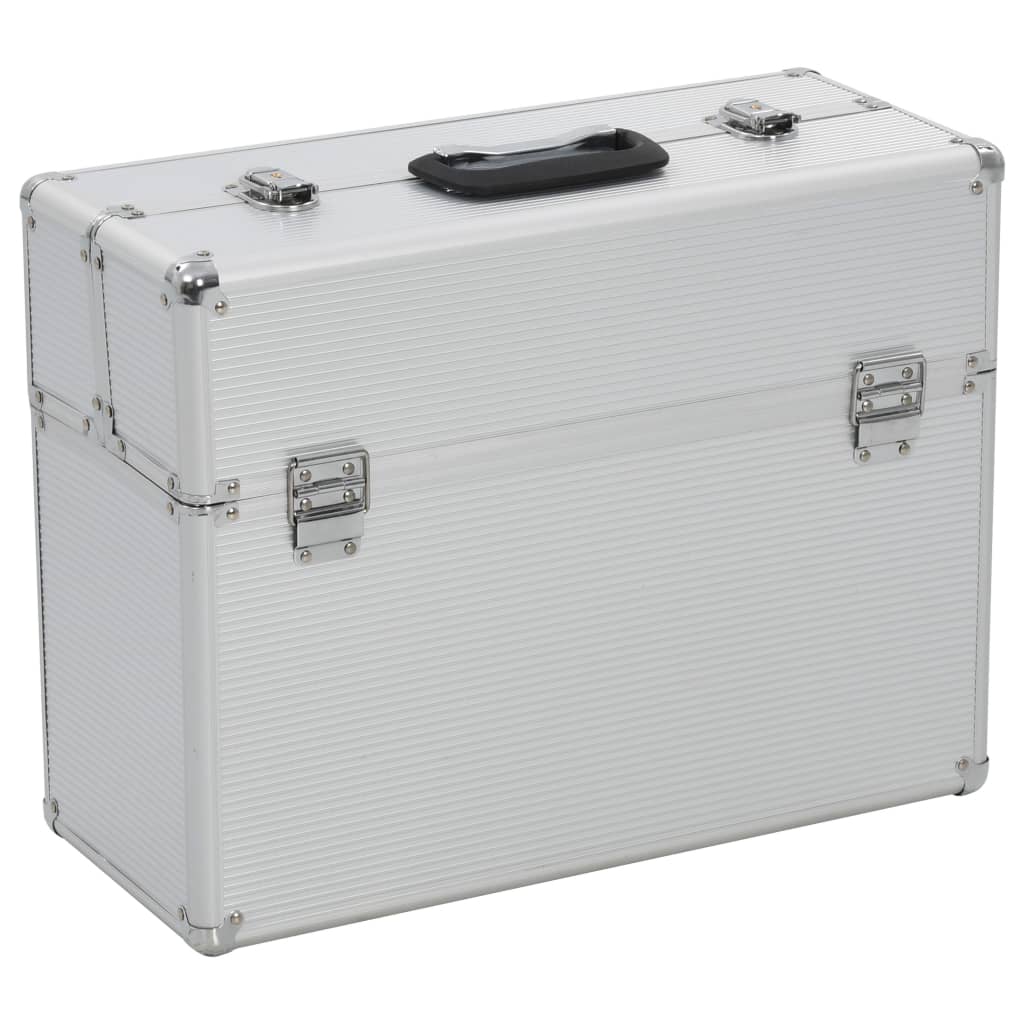 Caja de herramientas aluminio plateado 47x36x20 cm