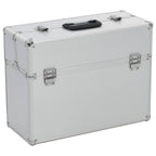 Caja de herramientas aluminio plateado 47x36x20 cm
