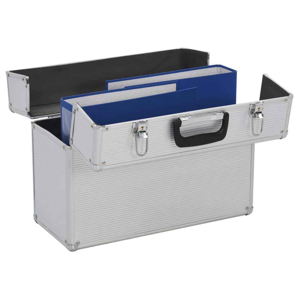 Caja de herramientas aluminio plateado 47x36x20 cm