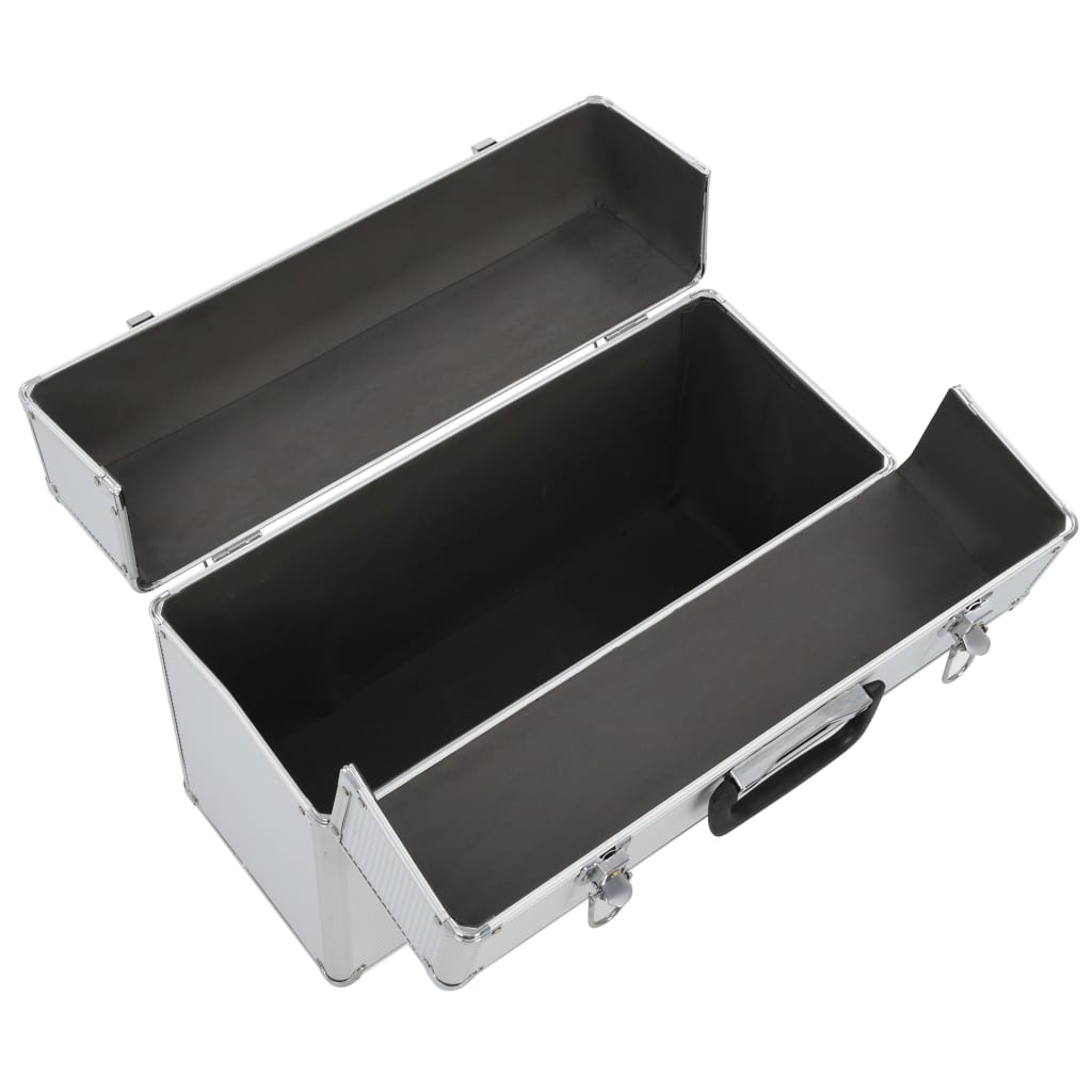 Caja de herramientas aluminio plateado 47x36x20 cm