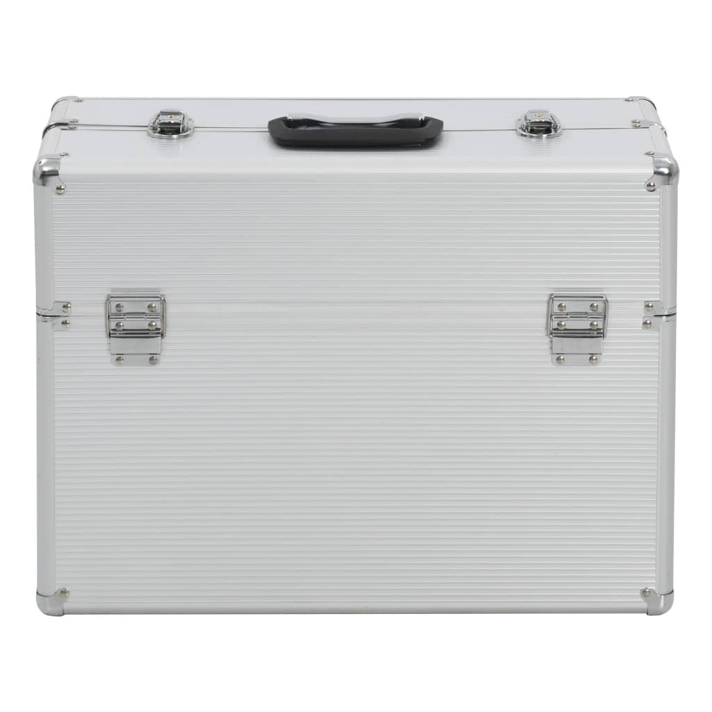 Caja de herramientas aluminio plateado 47x36x20 cm