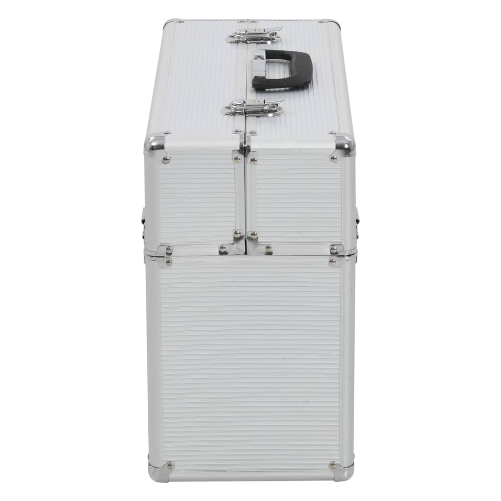 Caja de herramientas aluminio plateado 47x36x20 cm
